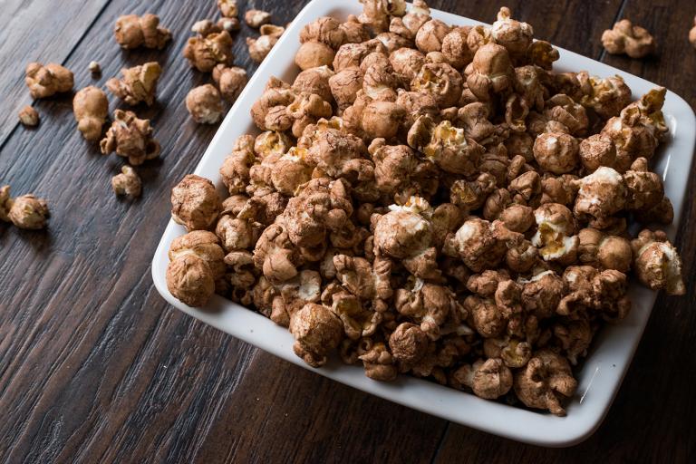 popcorn covered in chocolate